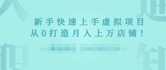2022年虚拟项目实战指南，新手从0打造月入上万店铺【视频课程】|媒矿库