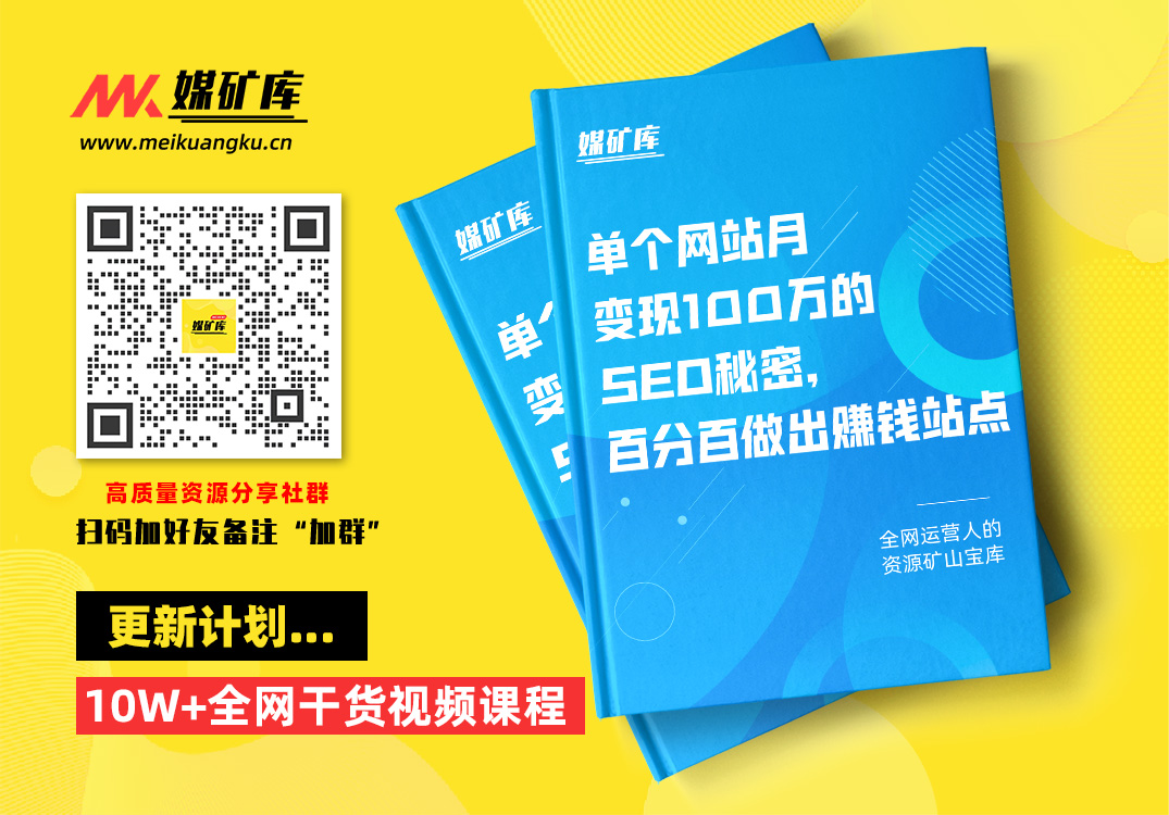 单个网站月变现100万的SEO秘密，百分百做出赚钱站点|媒矿库