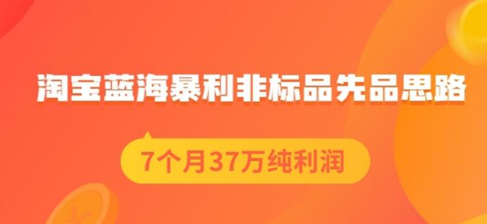 盗坤淘宝蓝海暴利非标品先品思路，7个月37万纯利润，压箱干货分享！【付费文章】|媒矿库