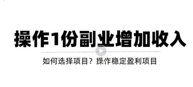 新手如何通过操作副业增加收入，从项目选择到玩法分享！【视频教程】|媒矿库