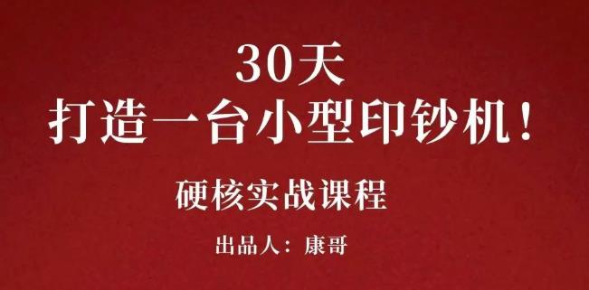 康哥30天打造一台小型印钞机:躺赚30万的项目完整复盘(视频教程)|媒矿库