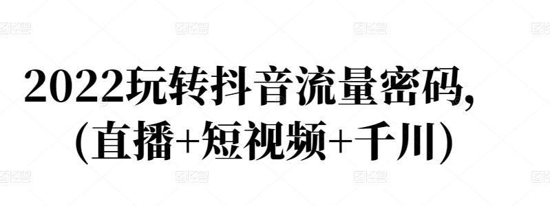 2022玩转抖音流量密码,(直播 短视频 千川)|媒矿库