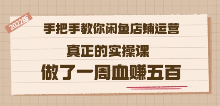 2022版《手把手教你闲鱼店铺运营》真正的实操课做了一周血赚五百(16节课)|媒矿库