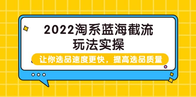 2022淘系蓝海截流玩法实操:让你选品速度更快,提高选品质量(价值599)|媒矿库