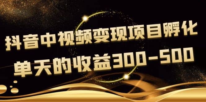 黄岛主《抖音中视频变现项目孵化》单天的收益300-500 操作简单粗暴|媒矿库