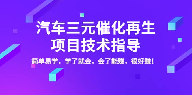 汽车三元催化再生项目技术指导，简单易学，学了就会，会了能赚，很好赚！|媒矿库