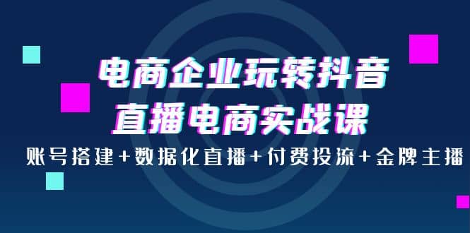 电商企业玩转抖音直播电商实战课：账号搭建 数据化直播 付费投流 金牌主播|媒矿库