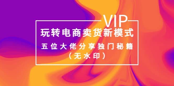 某收费培训:玩转电商卖货新模式,五位大佬分享独门秘籍(无水印)|媒矿库
