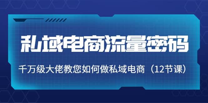 私域电商流量密码：千万级大佬教您如何做私域电商（12节课）|媒矿库