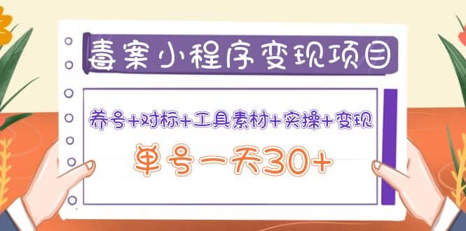 毒案小程序变现项目：养号 对标 工具素材 实操 变现|媒矿库