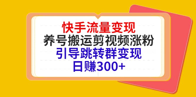 快手流量变现，养号搬运剪视频涨粉，引导跳转群变现日赚300|媒矿库