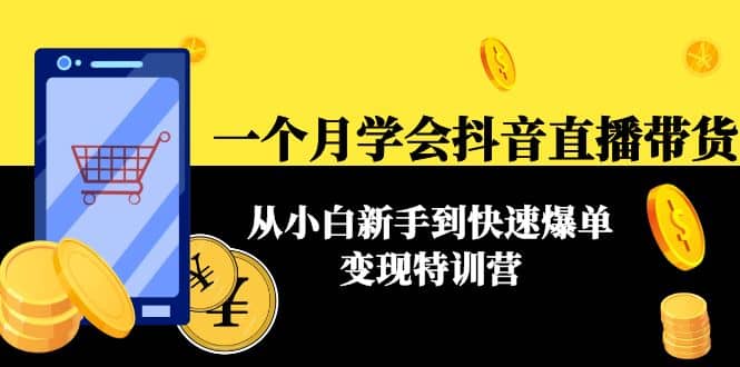 一个月学会抖音直播带货：从小白新手到快速爆单变现特训营(63节课)|媒矿库
