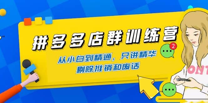 拼多多店群训练营：从小白到精通，只讲精华，剔除推销和废话|媒矿库