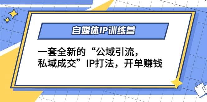 自媒体IP训练营(12 13期)一套全新的“公域引流，私域成交”IP打法|媒矿库
