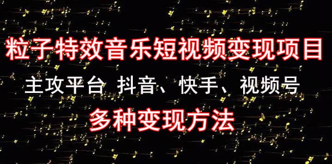 《粒子特效音乐短视频变现项目》主攻平台 抖音、快手、视频号 多种变现方法|媒矿库