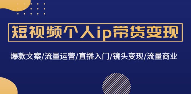 短视频个人ip带货变现：爆款文案/流量运营/直播入门/镜头变现/流量商业|媒矿库