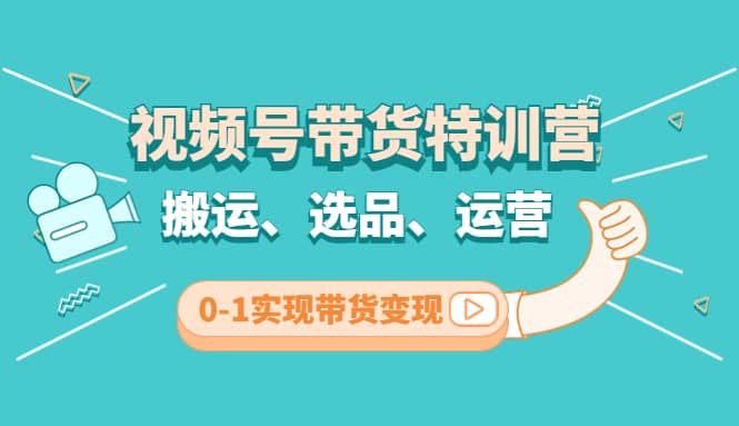 视频号带货特训营(第3期)：搬运、选品、运营、0-1实现带货变现|媒矿库
