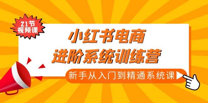 小红书电商进阶系统训练营：新手从入门到精通系统课（21节视频课）|媒矿库