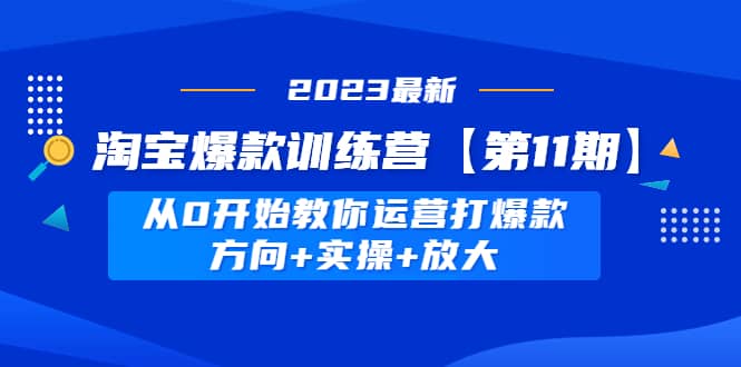 淘宝爆款训练营【第11期】 从0开始教你运营打爆款，方向 实操 放大|媒矿库