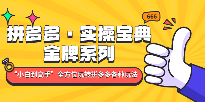 拼多多·实操宝典：金牌系列“小白到高手”带你全方位玩转拼多多各种玩法|媒矿库