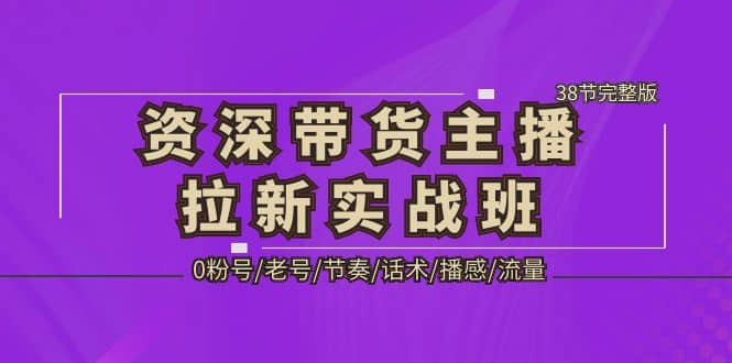 资深·带货主播拉新实战班,0粉号/老号/节奏/话术/播感/流量-38节完整版|媒矿库