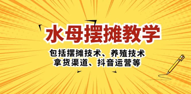 水母·摆摊教学，包括摆摊技术、养殖技术、拿货渠道、抖音运营等|媒矿库