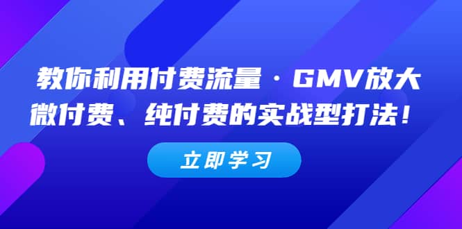 教你利用付费流量·GMV放大，微付费、纯付费的实战型打法|媒矿库