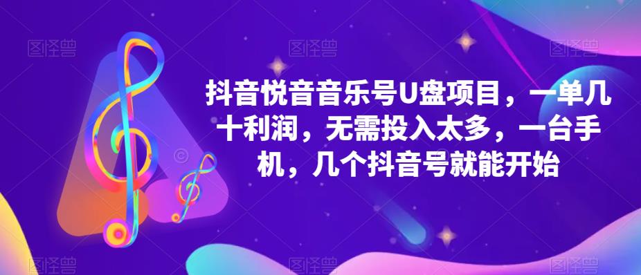 抖音音乐号U盘项目 一单几十利润 无需投入太多 一台手机 几个抖音号就开始|媒矿库
