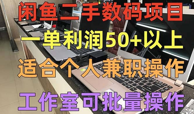 闲鱼二手数码项目，个人副业低保收入，工作室批量放大操作|媒矿库