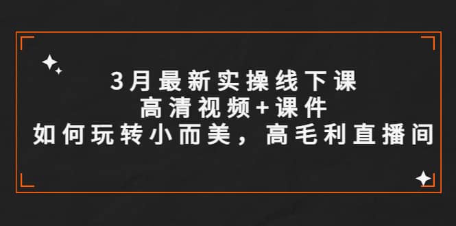 3月最新实操线下课高清视频 课件，如何玩转小而美，高毛利直播间|媒矿库