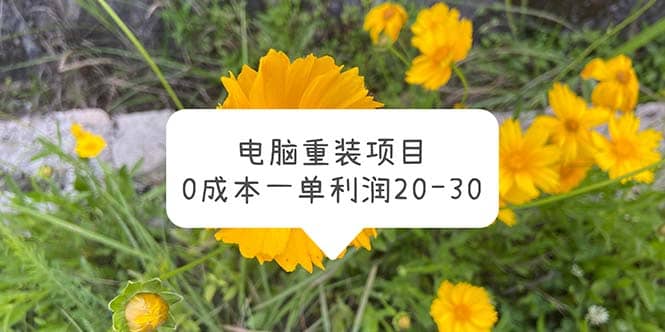 电脑系统重装项目,0成本一单利润20-30|媒矿库