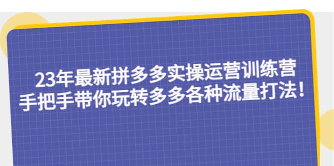 23年最新拼多多实操运营训练营:手把手带你玩转多多各种流量打法!|媒矿库