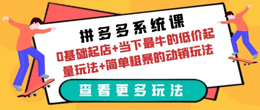 拼多多系统课：0基础起店 当下最牛的低价起量玩法 简单粗暴的动销玩法|媒矿库