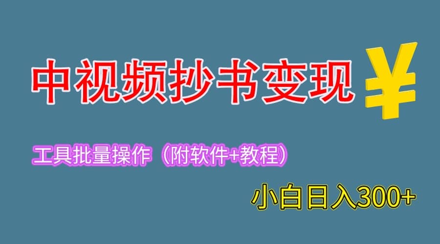 2023中视频抄书变现（附工具 教程），一天300 ，特别适合新手操作的副业|媒矿库