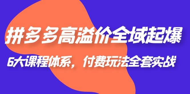 拼多多-高溢价 全域 起爆，6大课程体系，付费玩法全套实战|媒矿库
