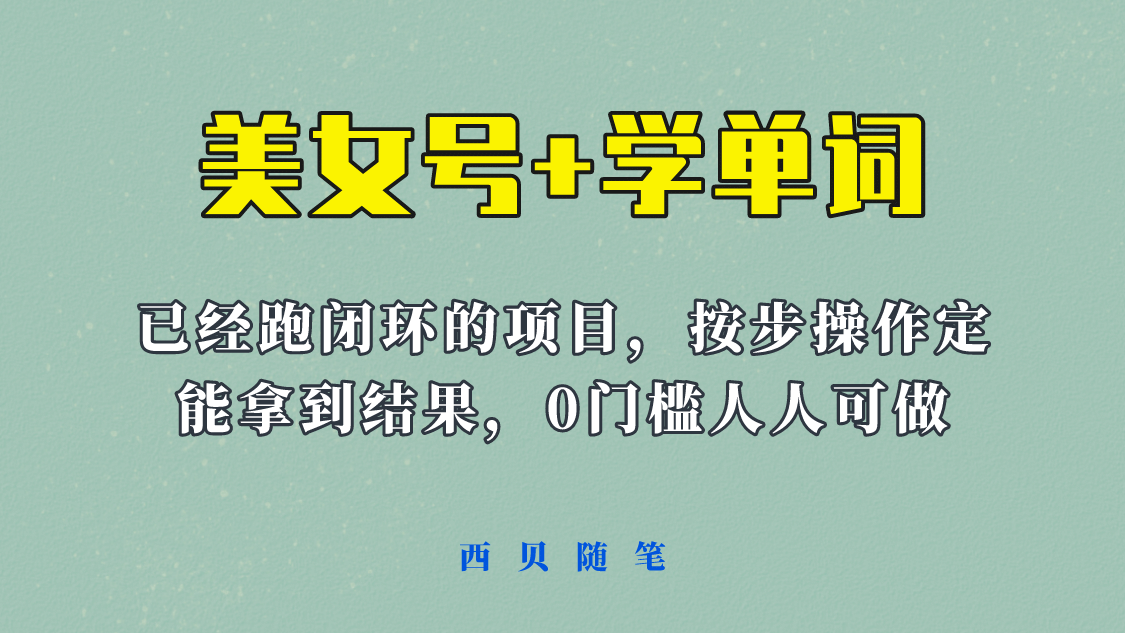 《美女号 学单词》玩法,信息差而已 课程拆开揉碎了和大家去讲 (教程 素材)|媒矿库