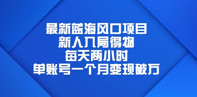 最新蓝海风口项目，新人入局得物，每天两小时，单账号一个月变现破万|媒矿库