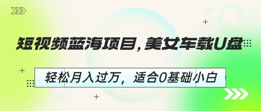 短视频蓝海项目，美女车载U盘，轻松月入过万，适合0基础小白|媒矿库