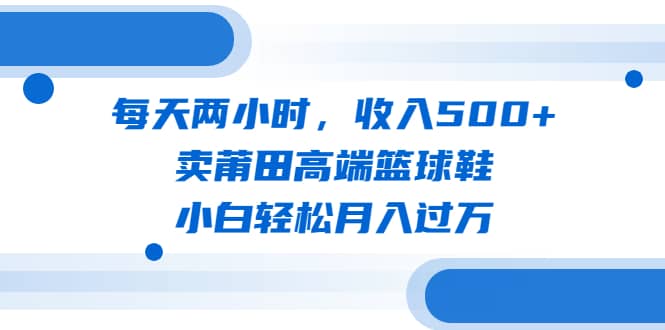 每天两小时，收入500 ，卖莆田高端篮球鞋，小白轻松月入过万（教程 素材）|媒矿库
