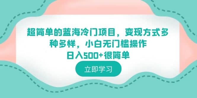 超简单的蓝海冷门项目,变现方式多种多样,小白无门槛操作日入500 很简单|媒矿库