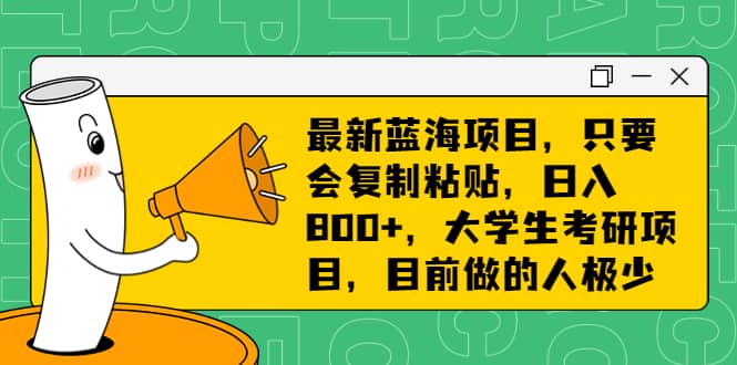 最新蓝海项目，只要会复制粘贴，日入800 ，大学生考研项目，目前做的人极少|媒矿库