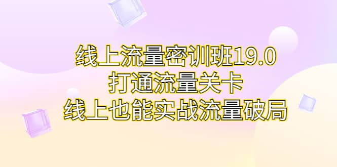 线上流量密训班19.0，打通流量关卡，线上也能实战流量破局|媒矿库