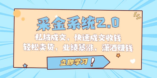 采金 系统2.0,私域成交,快速成交收钱,轻松卖货,业绩暴涨,潇洒赚钱|媒矿库