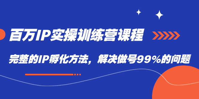百万IP实战训练营课程，完整的IP孵化方法，解决做号99%的问题|媒矿库