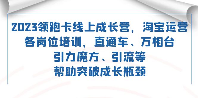 2023领跑·卡 线上成长营 淘宝运营各岗位培训 直通车 万相台 引力魔方 引流|媒矿库