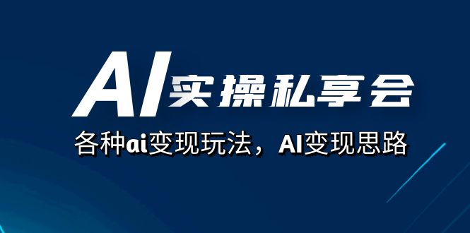 AI实操私享会，各种ai变现玩法，AI变现思路（67节课）|媒矿库