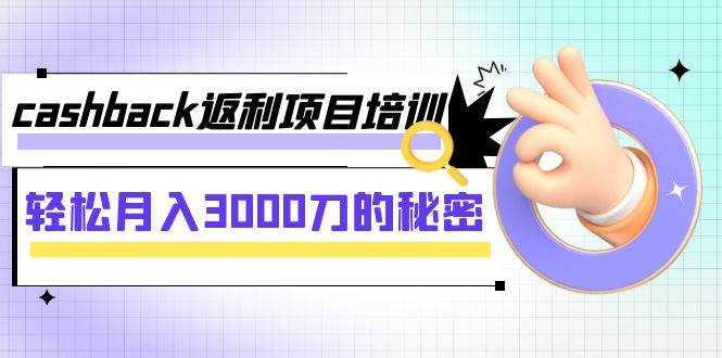 cashback返利项目培训：轻松月入3000刀的秘密（8节课）|媒矿库