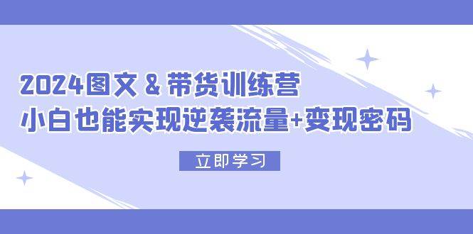 2024 图文+带货训练营，小白也能实现逆袭流量+变现密码|媒矿库