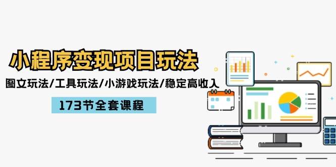 小程序变现项目玩法：图文玩法/工具玩法/小游戏玩法/稳定高收入/173节课程|媒矿库