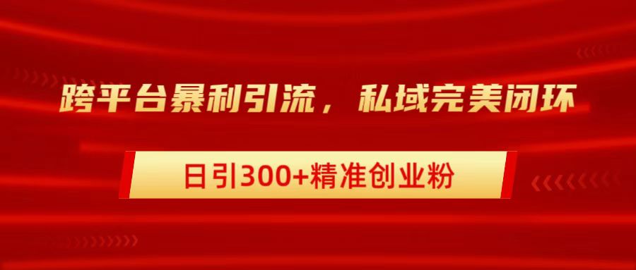 跨平台暴力引流，私域完美闭环，日引300+精准创业粉|媒矿库